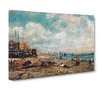 John Constable Marine Parade Chain Pier Canvas Print | Gallery Wrapped 30mm Frame Wall Art | 20x14 inches | Ready to Hang | Modern Seascape Picture | Living Room Bedroom Lounge Office
