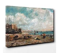 John Constable Marine Parade Chain Pier Canvas Print | Gallery Wrapped 30mm Frame Wall Art | 30x20 inches | Ready to Hang | Modern Seascape Picture | Living Room Bedroom Lounge Office