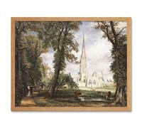 John Constable Salisbury Cathedral From The Bishops Garden Art Print Framed Poster Wall Decor 12x16 inch