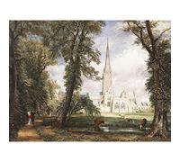 John Constable Salisbury Cathedral From The Bishops Garden Large Wall Art Print Canvas Premium Poster Mural