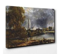 John Constable Salisbury Cathedral from The Meadows Canvas Print | Gallery Wrapped 30mm Frame Wall Art | 24x16 inches | Ready to Hang | Modern Cityscape Picture | Living Room Bedroom Lounge Office