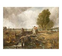 John Constable Study Of A Boat Passing A Lock Großer Wand-Kunstdruck Leinwand Premium Poster Wandbild
