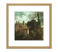 John Constable The Grove Or The Admirals House In Hampstead 8X8 Inch Square Wooden Framed Wall Art Print Picture with Mount Artery8 Light Oak One Size