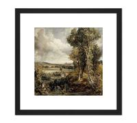 John Constable The Vale Of Dedham 8X8 Inch Square Wooden Framed Wall Art Print Picture with Mount Artery8 Black One Size