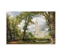 John Constable,View of Salisbury Cathedral from The Bishop's Grounds Canvas Poster Wall Art Bedroom Office Kitchen Decor Gifts 12x18inch(30x45cm)