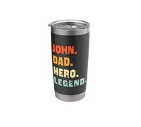 John Dad Hero Legend Personalized Custom Name Fathers Day Stainless Steel Insulated Tumbler