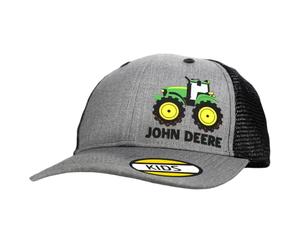 John Deere 3D Rubber Tractor Print Toddler Baseball Hat Cap-Charcoal-One Size, One Size-XL