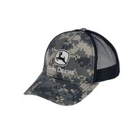 John Deere Men's Digital Camo and Mesh Cap Embroidered Baseball, Black, One Size