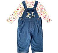 John Deere Baby Girls Infant Sweatshirt And Pant Denim Overall Set, Denim, 12M US