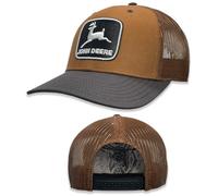 John Deere Baseball Cap Trucker Hat 13083329Cb Vintage Baseball Cap Trucker Hat Trademark Raised Embroidery, Construction Brown, One size