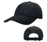 John Deere Baseball Cap Trucker Hat Blackout Trademark Bk, Black, One size