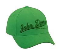 JOHN DEERE Baseball Cap with 3D Lettering Green - One Size Cotton Twill Silver Buckle, Green, One Size