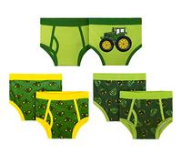 John Deere Boys Construction Toddler Child Underwear Brief 3 Pk, Green Lime Green Dark Green, 2-3 Years