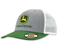 John Deere Boys' Trademark Trucker Ball Cap, Heather Gray/Green/White, One Size