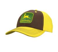 John Deere Brown and Yellow Logo Twill Hat, One Size