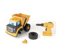 John Deere Kids Build-A-Buddy Yellow Dump Truck - 13 Piece Take Apart Toy Truck with Battery Powered Drill - Childs Farm Toy Cars - Educational STEAM Toys and STEM Toys - Plus 18 Month Old Baby Toys