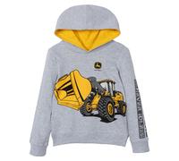John Deere Construction Truck Toddler Boys Fleece Pullover Hoodie Gray Front End Loader 3T