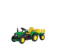Peg Perego John Deere Farm Power Electric Ride On Tractor for Toddlers, 12V Battery Powered Tractor with Remote Control & Manual Mode, with Trailer, Lights & Sounds, Ages 18+ Months