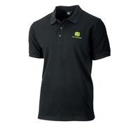 John Deere Field Black Polo Shirt Size S