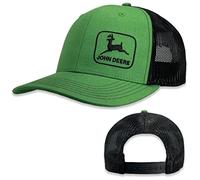 John Deere Green Black Mesh Moline 112 Fit Cap Embroidered Vintage Side Logo Hat, Green