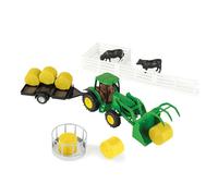 John Deere Haying Farm Playset - 1:32 Scale - Includes Tractor, Trailer, Farm Animals, and More - John Deere Tractor Toys and Farm Toys - 21 Count - Ages 3 Years and Up