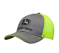 John Deere High-Viz Yellow & Grey Mesh Back Cap Adjustable Adult Snip Back Hat
