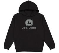John Deere Hooded Sweatshirt, Trademark Logo, Heather Gray, Black With Grey Logo, L