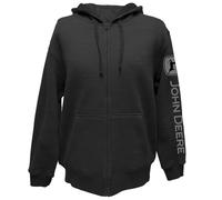 John Deere Jd Full Zip Fleece Sweatshirt-Black-Large