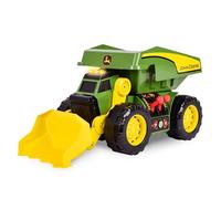 John Deere JD MAXX POWER 2-in-1 Lights & Sounds Dig Rig, Remote-Control Front-Loader & Dump Truck, LED Lights, Construction Sounds, Motorised Action, Big Tyres, Ages 3+