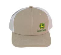 John Deere Khaki Tan Moline 112 Fit Cap White Mesh Embroidered Side Logo Hat