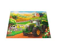 John Deere Kids Jigsaw Puzzle Box with 70 Heavy Duty Pieces - Farm Animals and Tractor Toy Puzzle Set - Educational Jigsaw Puzzles for 4 Year Olds and Above - Relaxing Family Jigsaw Board Game