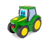 John Deere Kids Light and Sounds Johnny Tractor, Toddler Farm Toy with Magic Touch Sensors, Push Along Tractor with Free Rolling Wheels, Lights and Sounds, Hand Eye Coordination Toy, 18 Months Plus