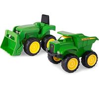 John Deere Kids Mini Sandbox Diggers and Dumpers Toys Truck Set, Building Toys Including 2 Tractors, Construction Toys for Children, Boys and Girls 3, 4, 5+ Year Old, Multicoloured, 42952