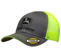 John Deere Kids Toddler Mesh Cap Charcoal Grey/Hi-Viz Yellow MC53080411CH Hat