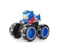 John Deere Kids TOMY Transformers Optimus Prime Monster Treads Lightning Wheels Toy, Light Up Monster Truck Toy with Neon Wheels, Blue Toys for