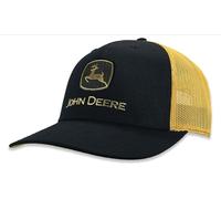 John Deere Mens Black/Gold Applique Cap/Hat - LP86092, Gold, One size