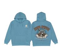 John Deere Mens Deer Head Hooded Sweatshirt Hoodie, Bermuda Blackout, Large
