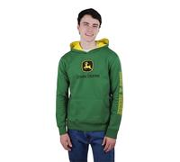 John Deere Mens Fleece Matching Family Pullover Hoodie Green Medium