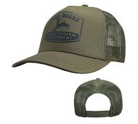 John Deere Mens Classic Logo Cotton Twill Mesh Back Trucker Hat, Green, One size