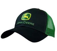 John Deere Men's Logo Contrast Mesh Back Core Baseball Cap, Black/Green, One Size