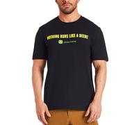 John Deere Men's Nothing Runs Like a Deere Graphic T-Shirt, Short Sleeve Crewneck, Trademarked Logo Tee, Regular Fit, Black, XL