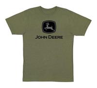 John Deere Mens Short Sleeve Graphic Tee Trademark, Olive, Medium