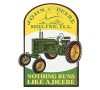 John Deere Nothing Runs Like a Deere Tin Sign 8 x 10in | Vintage John Deere Wall Decor for Garage or Shop