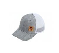 John Deere Twill Oxford Mesh Hat W/Sueded Patch, Gray, Grey/White, One Size
