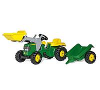 John Deere Ride-on Tractor with Loader and Detachable Trailer