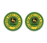 John Deere Runs Like a Deere Car Coasters - Set of 2 - John Deere Non-Slip PVC Car Coasters for Vehicle Cup Holders