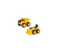 John Deere Sandbox Toys Dump Truck and Toy Tractor with Loader for Kids Aged 18 Months and Up, 6 Inch, Yellow (Pack of 2)