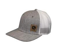 John Deere Twill Oxford Mesh Hat W/Sueded Patch, Gray, Grey/White, One Size