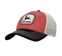John Deere Twill Trucker Hat - Mesh Baseball Cap - Ivory - Os