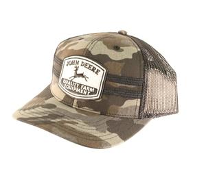 John Deere VintageTrademark Patch Chain Stitch Trucker Hat, One Size Camo, Camo, One Size